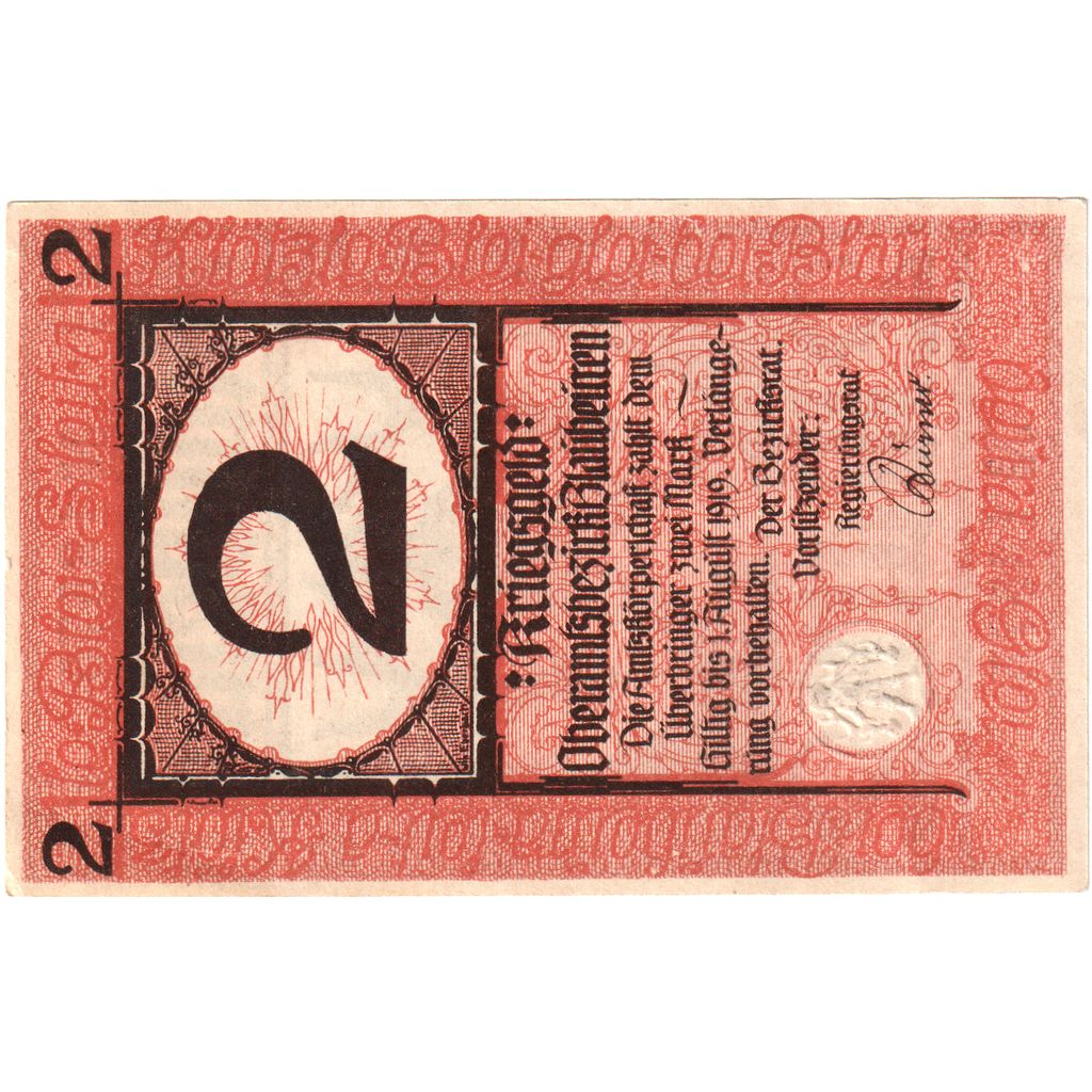 Deutschland, Blaubeuren Amtskörperschaft, 2 Mark, 1919-08-01, VZ+