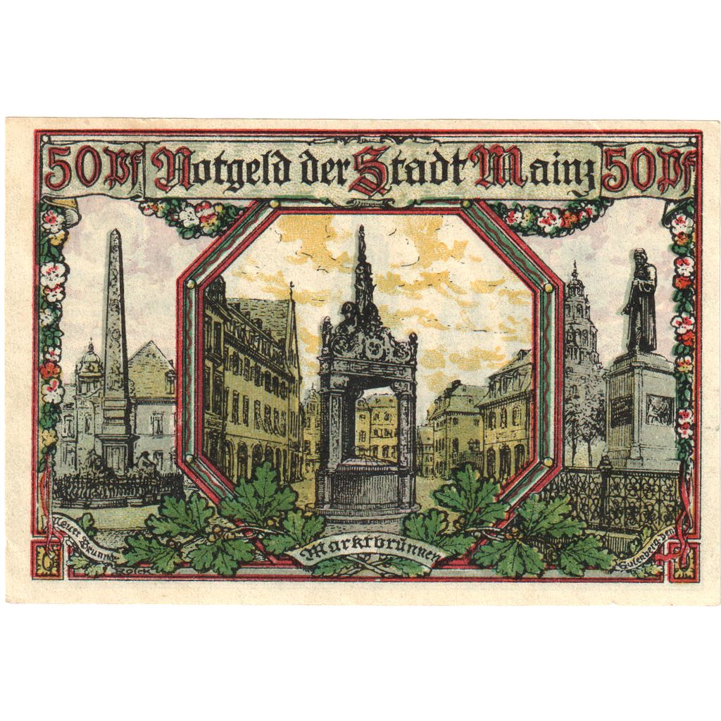 Niemcy, Mainz Stadt, 50 Pfennig, 1921-01-01, UNC(60-62)
