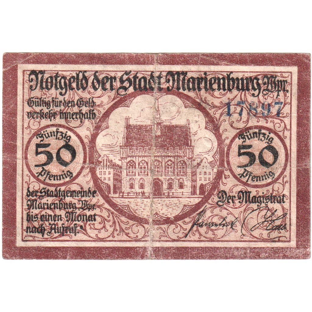 Alemania, Marienburg Stadt, 50 Pfennig, 1920-07-11, EBC+