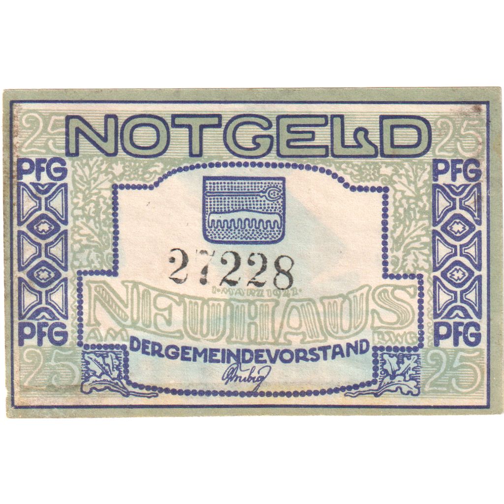 Germania, Neuhaus am Rennweg Gemeinde, 25 Pfennig, SPL