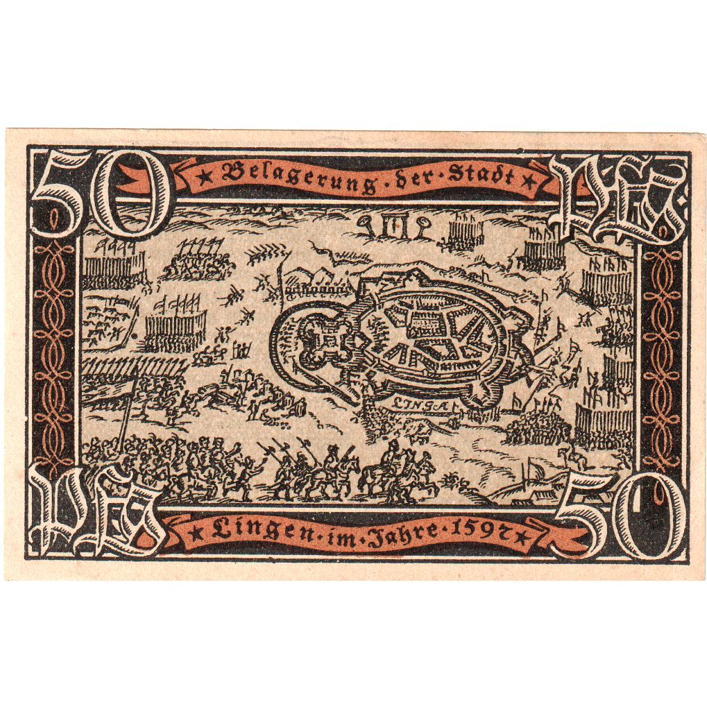 Germania, Lingen Stadt, 50 Pfennig, 1921-04-01, SPL