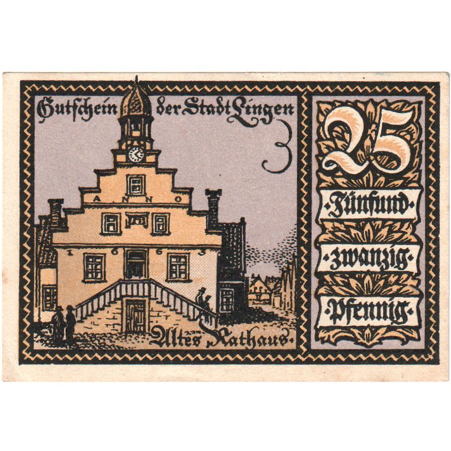 Germania, Lingen Stadt, 25 Pfennig, 1921-04-01, SPL