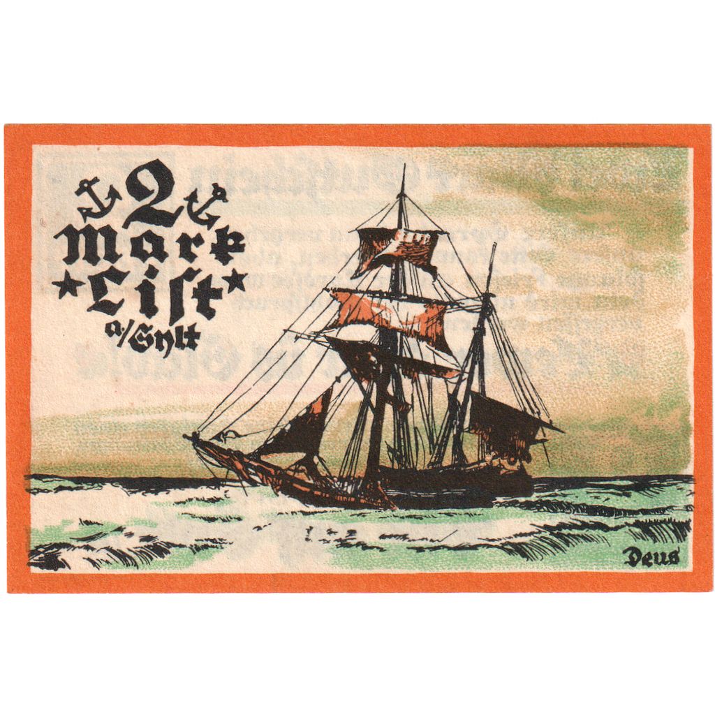 Germania, List/Sylt, 2 Mark, 1921-07-21, SPL