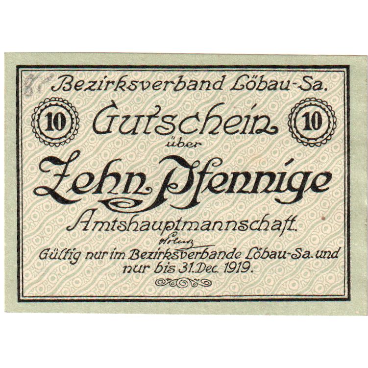 Deutschland, Löbau Stadt, 10 Pfennig, 1921-06-30, VZ+