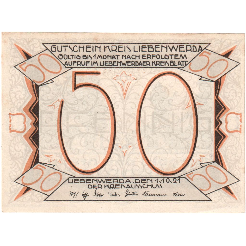 Deutschland, Liebenwerda Kreis, 50 Pfennig, 1921-10-01, VZ+