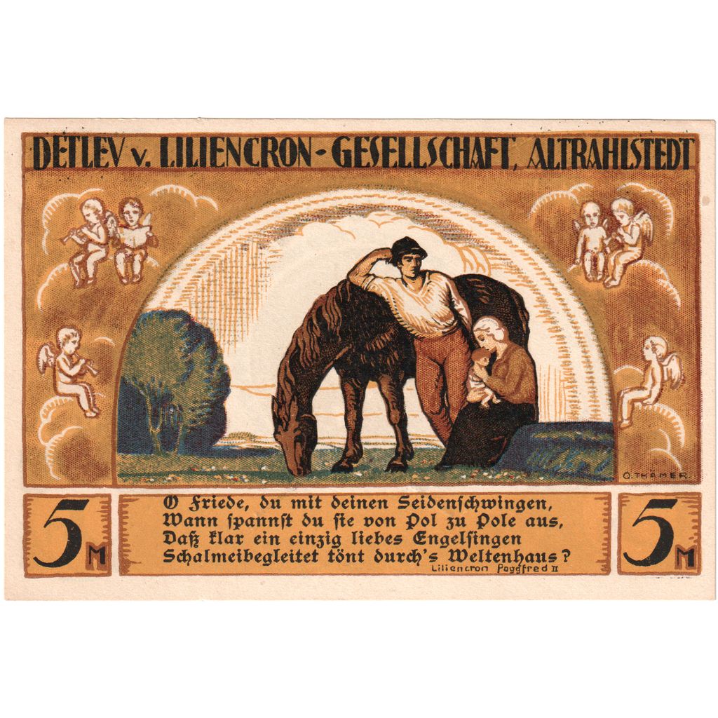 Niemcy, Altrahlstedt, 5 Mark, 1922-10-15, UNC(63)
