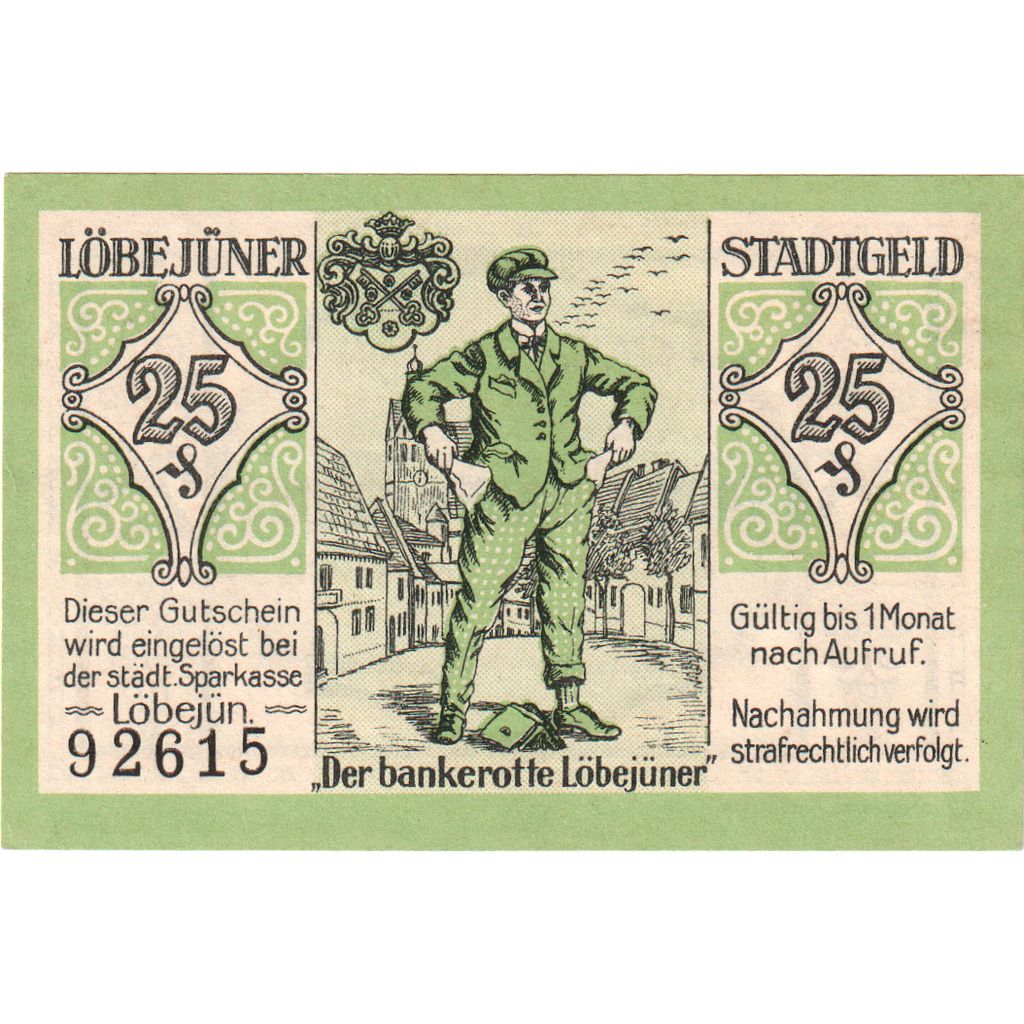 Deutschland, Lobejün, 25 Pfennig, 1921-02-25, VZ+