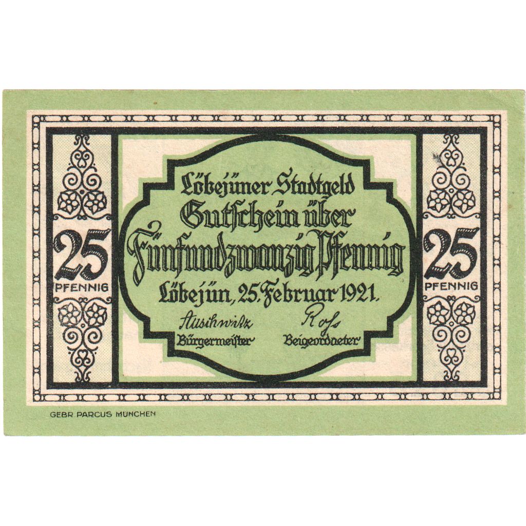 Deutschland, Lobejün, 25 Pfennig, 1921-02-25, VZ+
