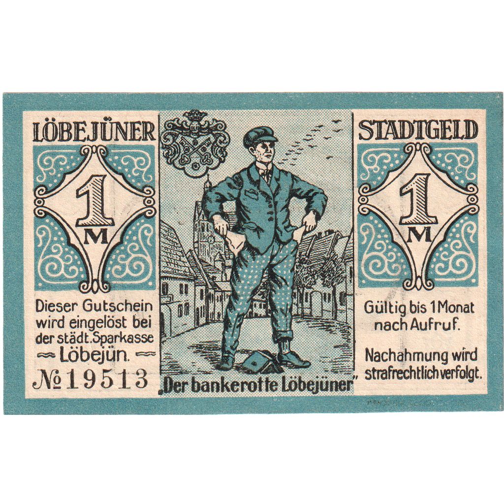 Deutschland, Lobejün, 1 Mark, 1921-02-25, VZ+