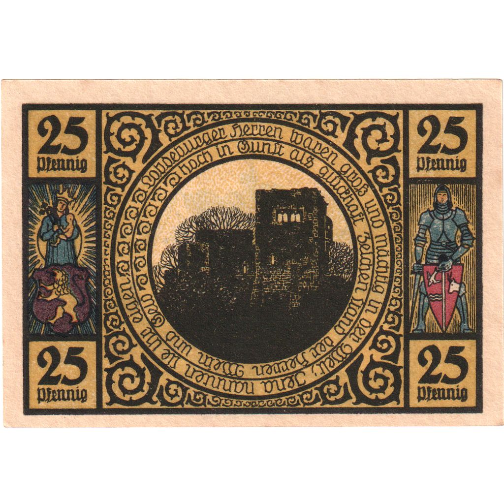 Alemanha, Lobeda Stadt, 25 Pfennig, UNC(63)