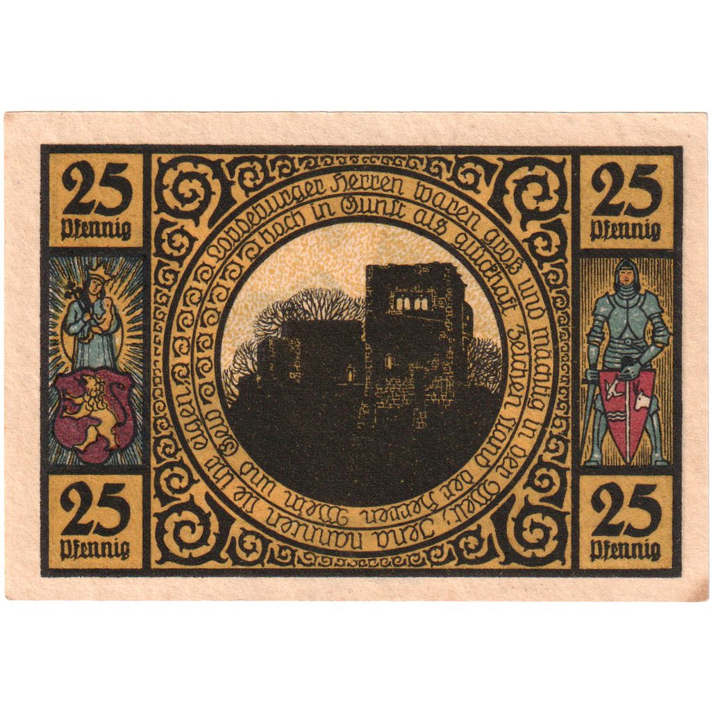 Alemanha, Lobeda Stadt, 25 Pfennig, UNC(63)