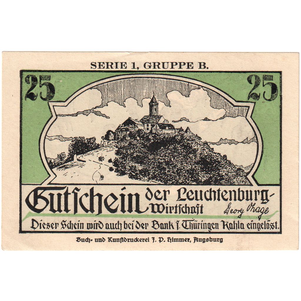 Deutschland, Kahla, 25 Pfennig, VZ+