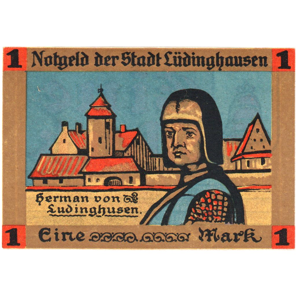 Alemania, Lüdinghausen Stadt, 1 Mark, 1921-10-01, EBC+
