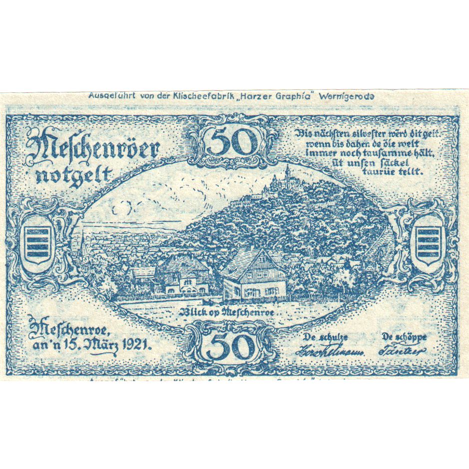 Alemania, Noschenrode Gemeinde, 50 Pfennig, EBC+