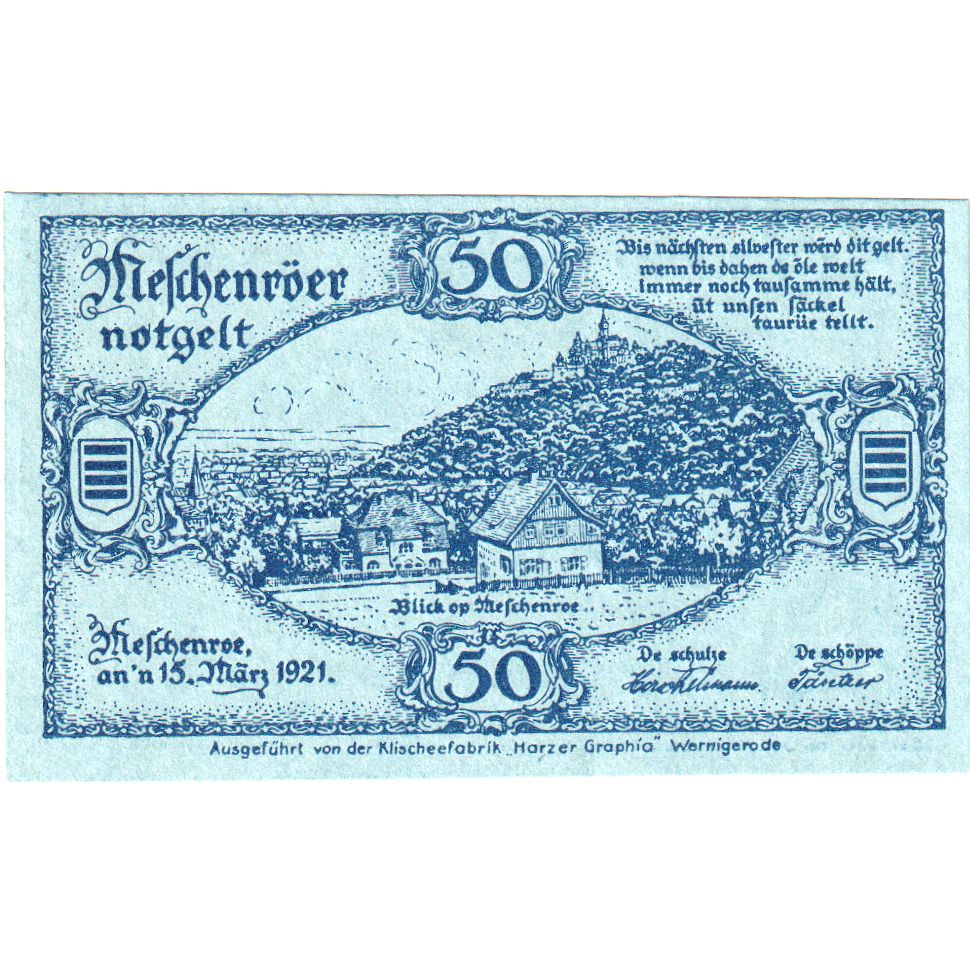 Alemania, Noschenrode Gemeinde, 50 Pfennig, EBC+