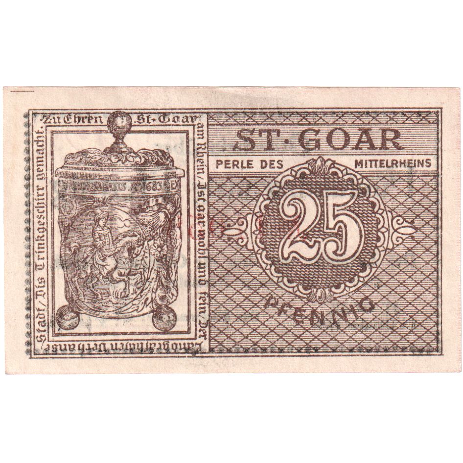 Alemania, St. Goar Stadt, 25 Pfennig, 1920-10-15, EBC+