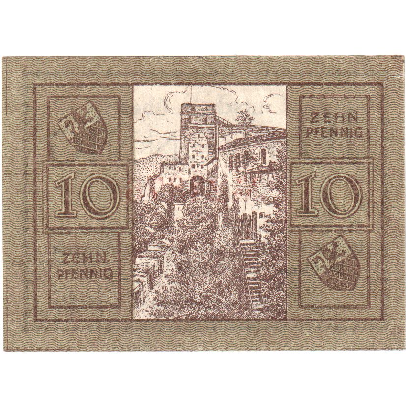 Alemania, St. Goar Stadt, 10 Pfennig, 1920-10-15, EBC+
