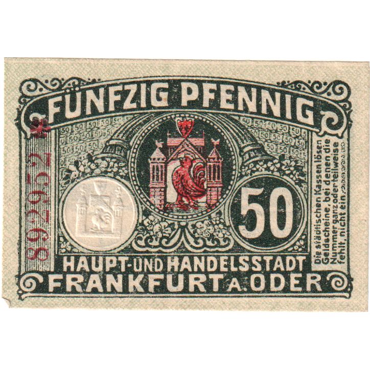 Deutschland, Frankfurt a.d. Oder Stadt, 50 Pfennig, 1919-11-08, VZ+