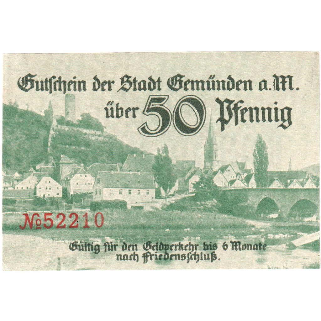 Deutschland, Gemunden, 50 Pfennig, VZ+