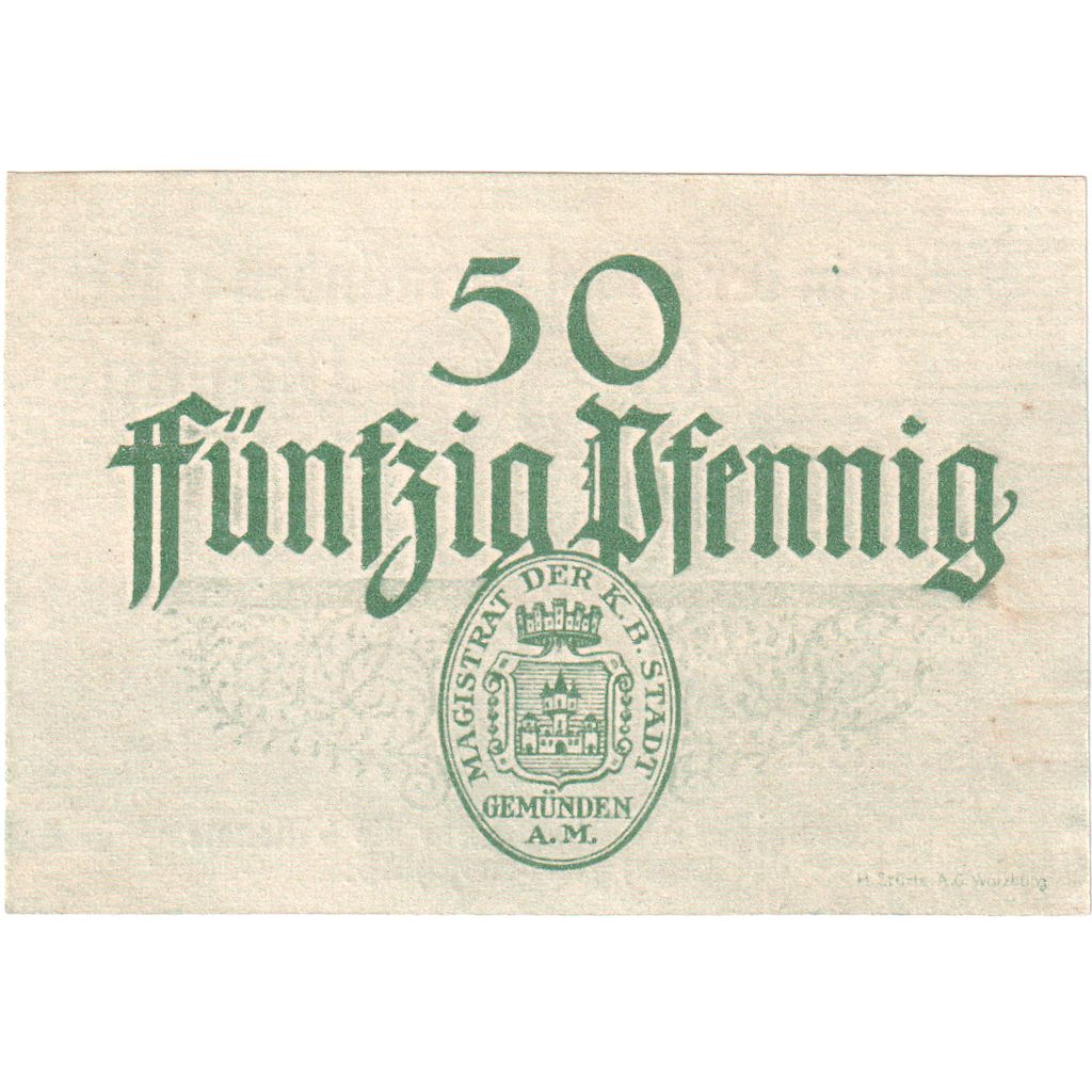 Deutschland, Gemunden, 50 Pfennig, VZ+