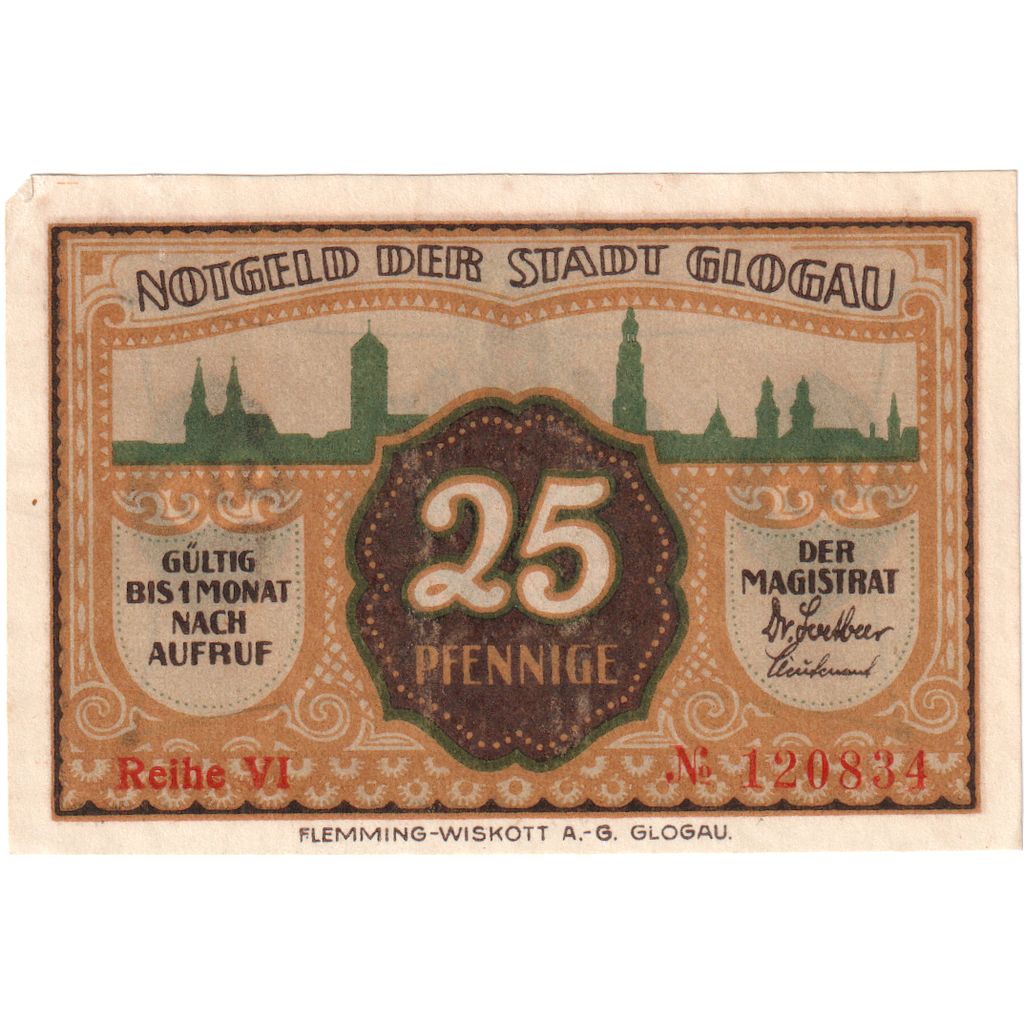 Deutschland, Glogau Stadt, 25 Pfennig, VZ+