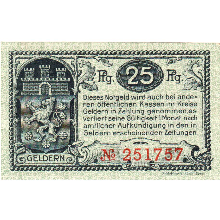 Deutschland, Geldern Stadt, 25 Pfennig, 1919-11-03, VZ+