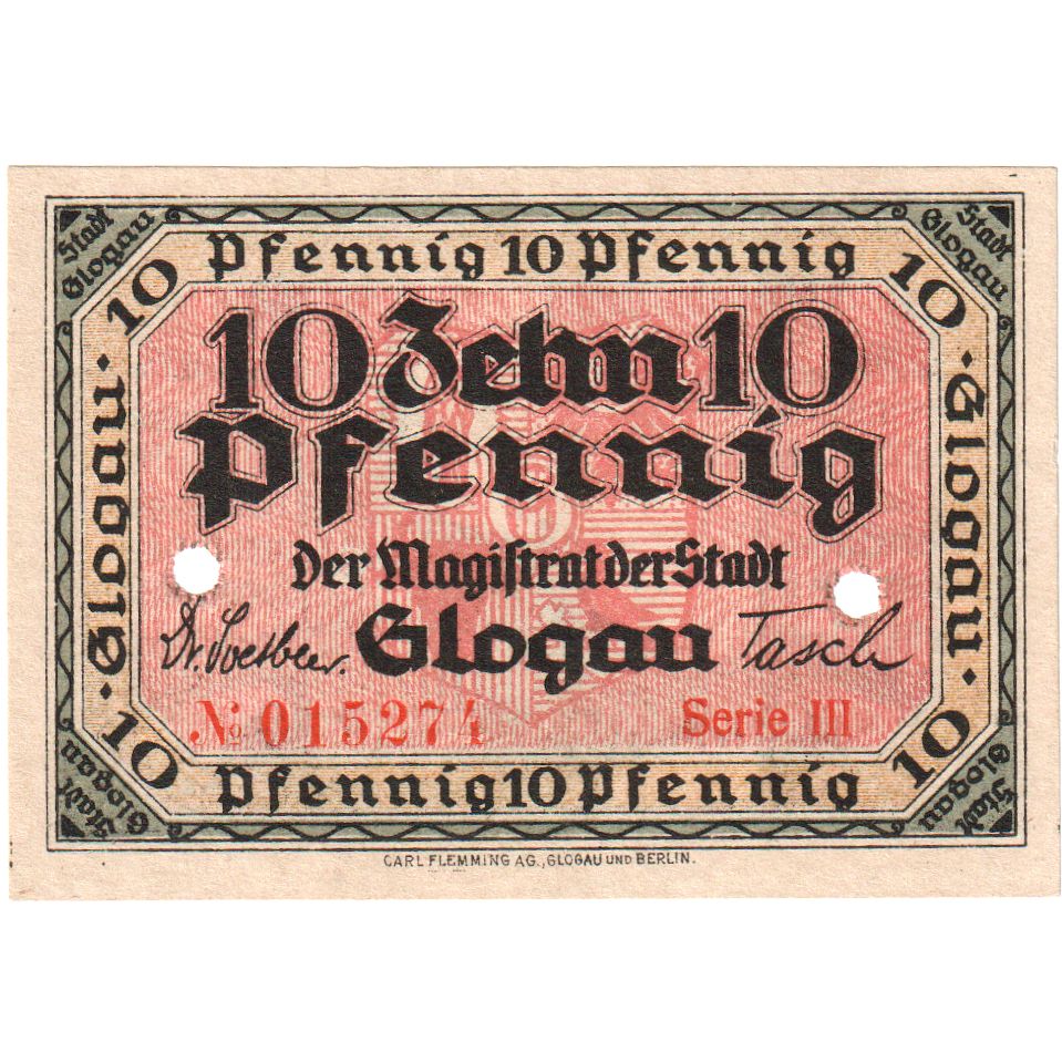 Deutschland, Glogau Stadt, 10 Pfennig, 1920-12-31, VZ+