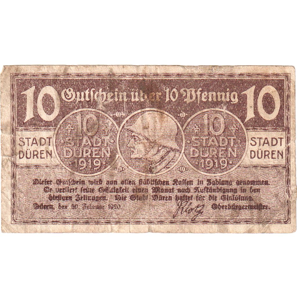 Alemania, Duren Stadt, 10 Pfennig, 1920-01-01, MBC+