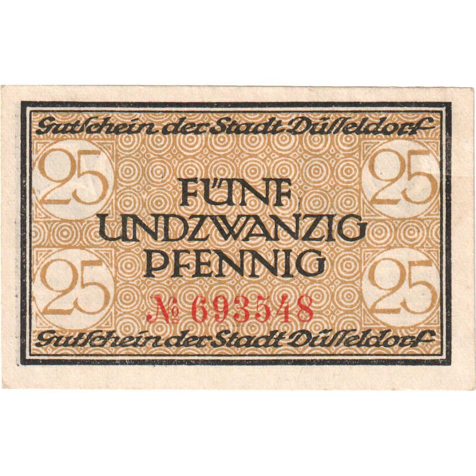 Alemania, Düsseldorf Stadt, 25 Pfennig, 1920-03-31, EBC+