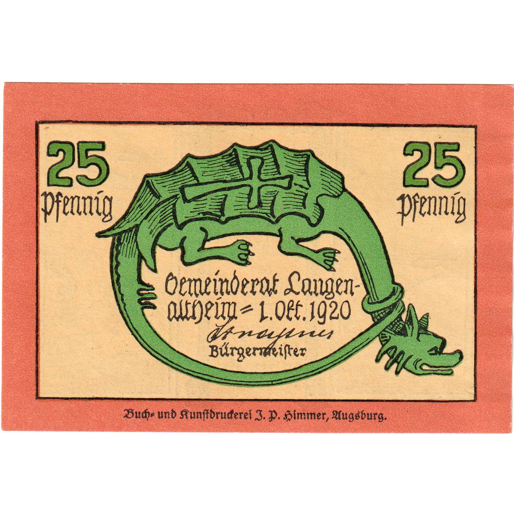 Alemania, Langenaltheim, 25 Pfennig, UNC