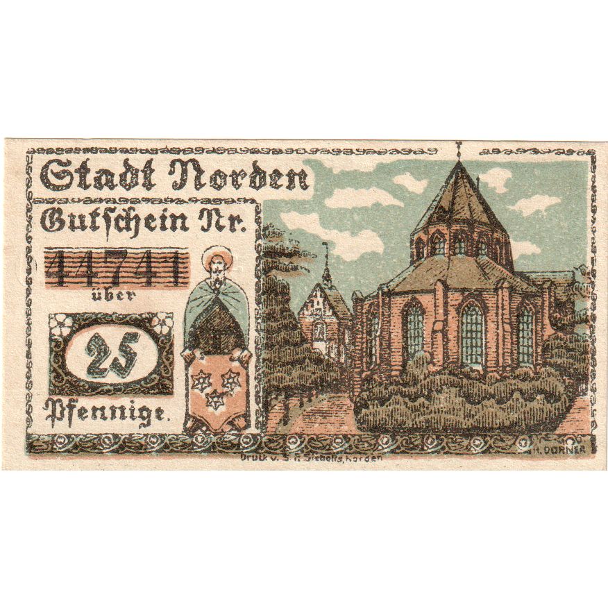 Deutschland, Norden Stadt, 25 Pfennig, 1920-07-20, VZ+