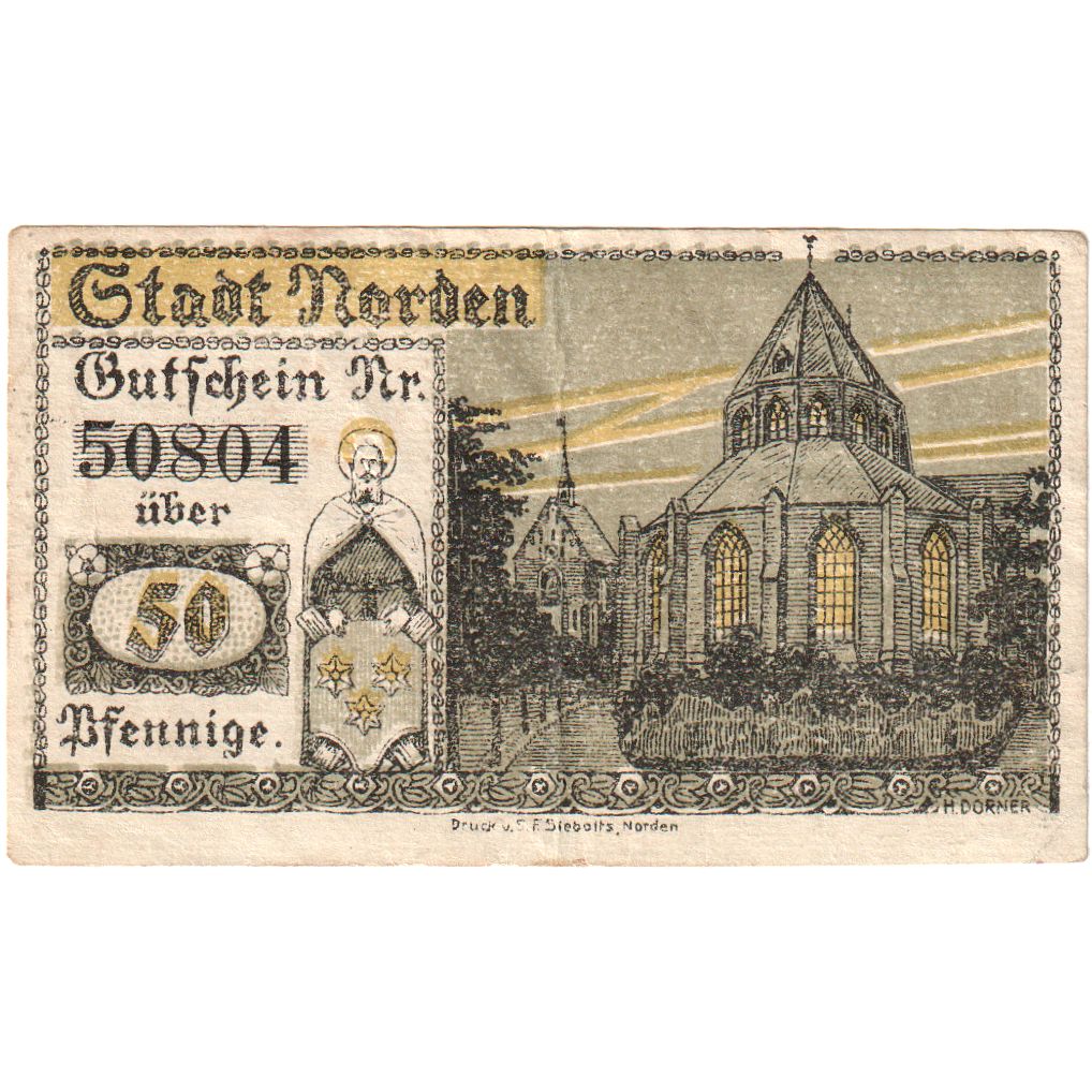Deutschland, Norden Stadt, 50 Pfennig, 1920-07-20, VZ+