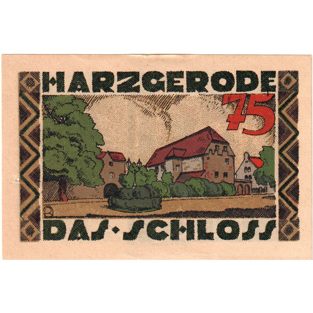 Deutschland, Harzgerode Stadt, 75 Pfennig, 1921-07-07, VZ+