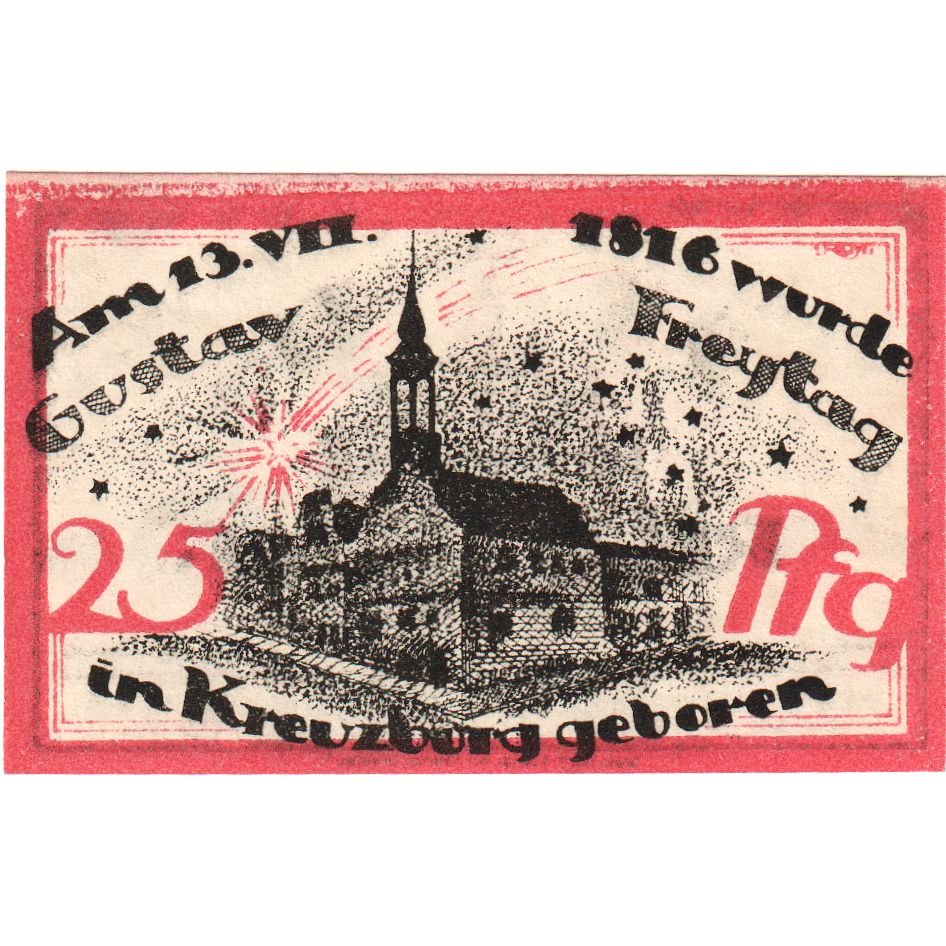 Alemania, Kreuzburg Stadt, 25 Pfennig, 1921-01-18, EBC+