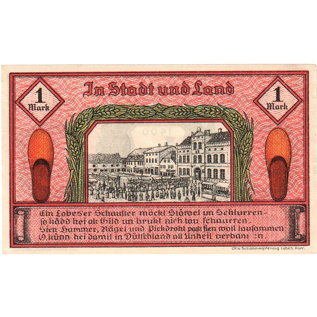 Alemania, Labes Stadt, 1 Mark, 1921-10-01, EBC+