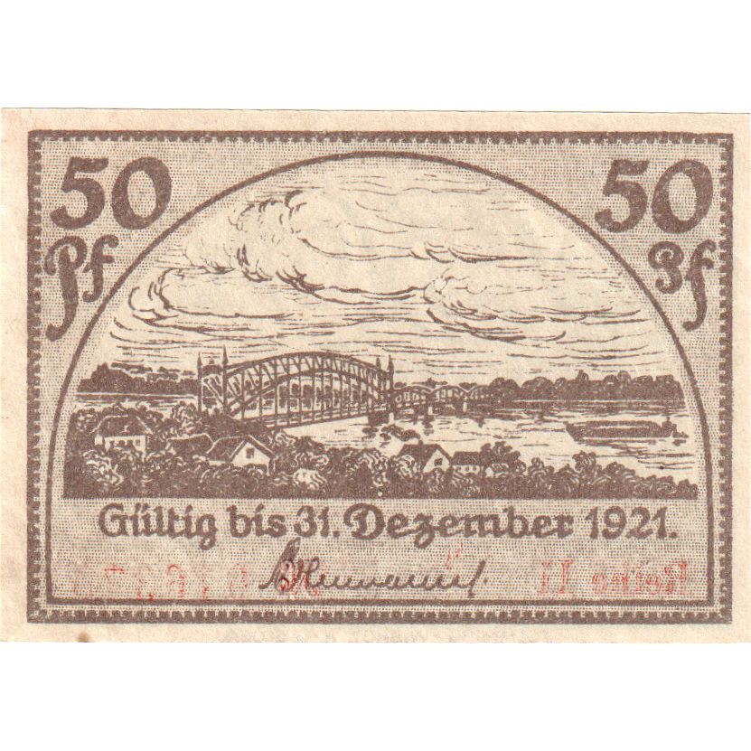 Alemania, Beuthen a. Oder Stadt, 50 Pfennig, 1921-12-31, EBC+