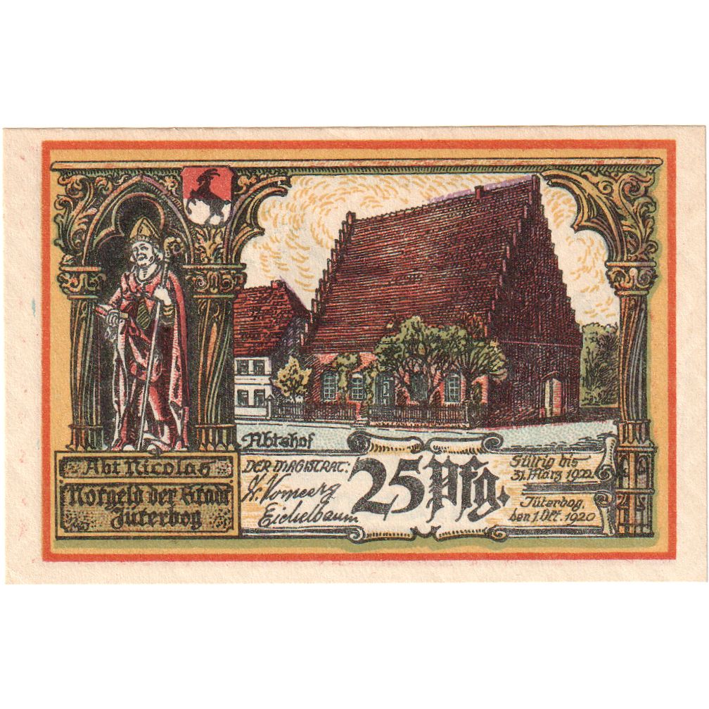 Niemcy, Jüterbog Stadt, 25 Pfennig, 1922-05-31, UNC(60-62)