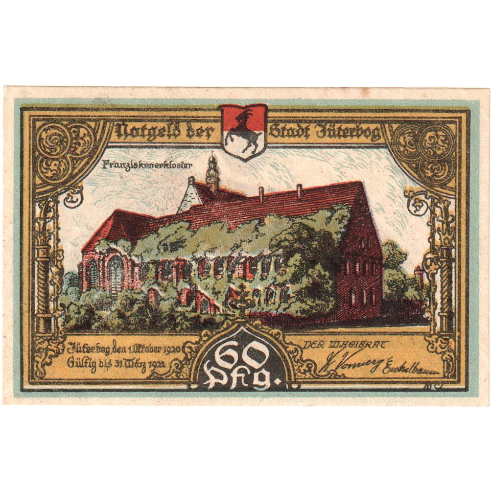 Niemcy, Jüterbog Stadt, 60 Pfennig, 1922-05-31, UNC(60-62)