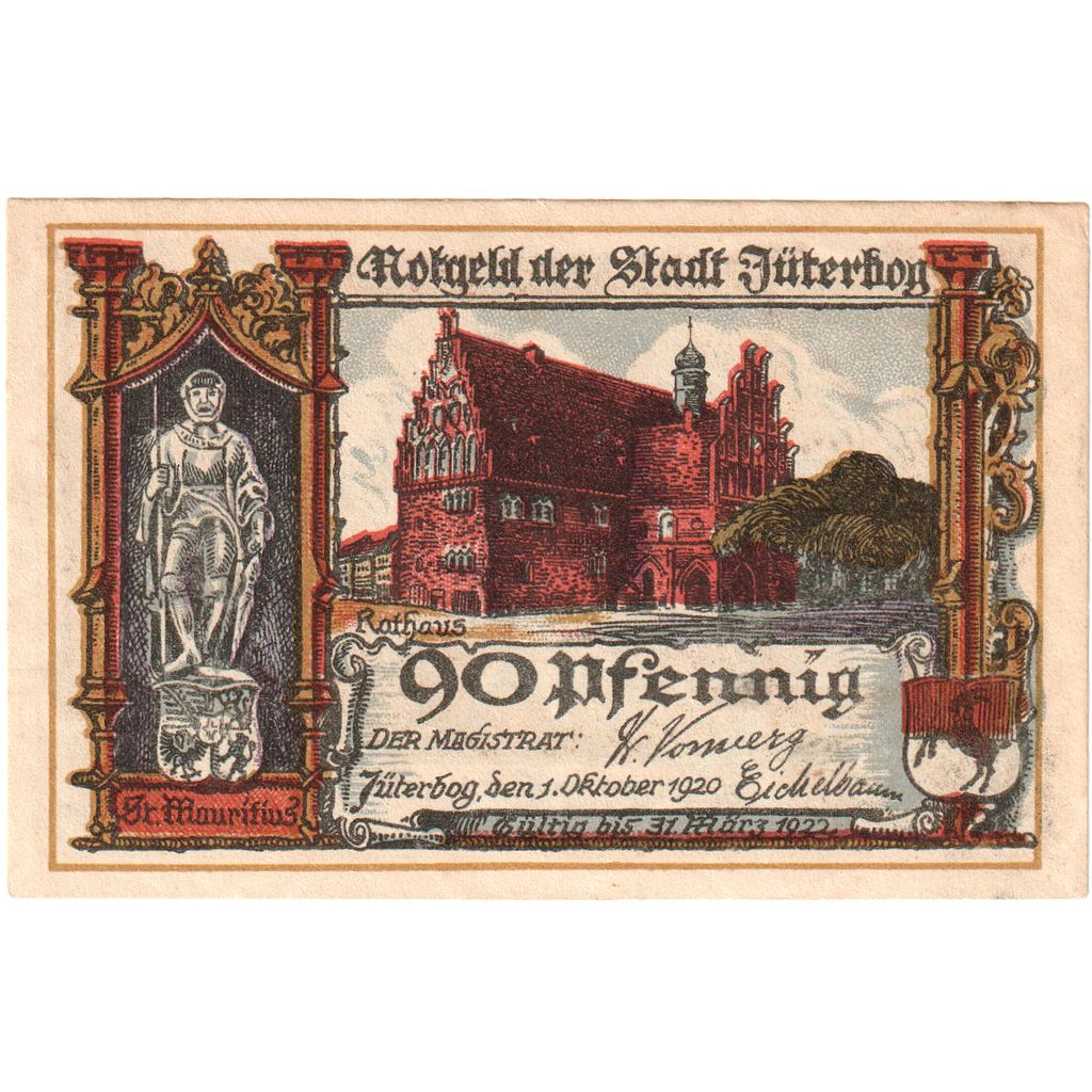 Niemcy, Jüterbog Stadt, 90 Pfennig, 1922-05-31, UNC(60-62)