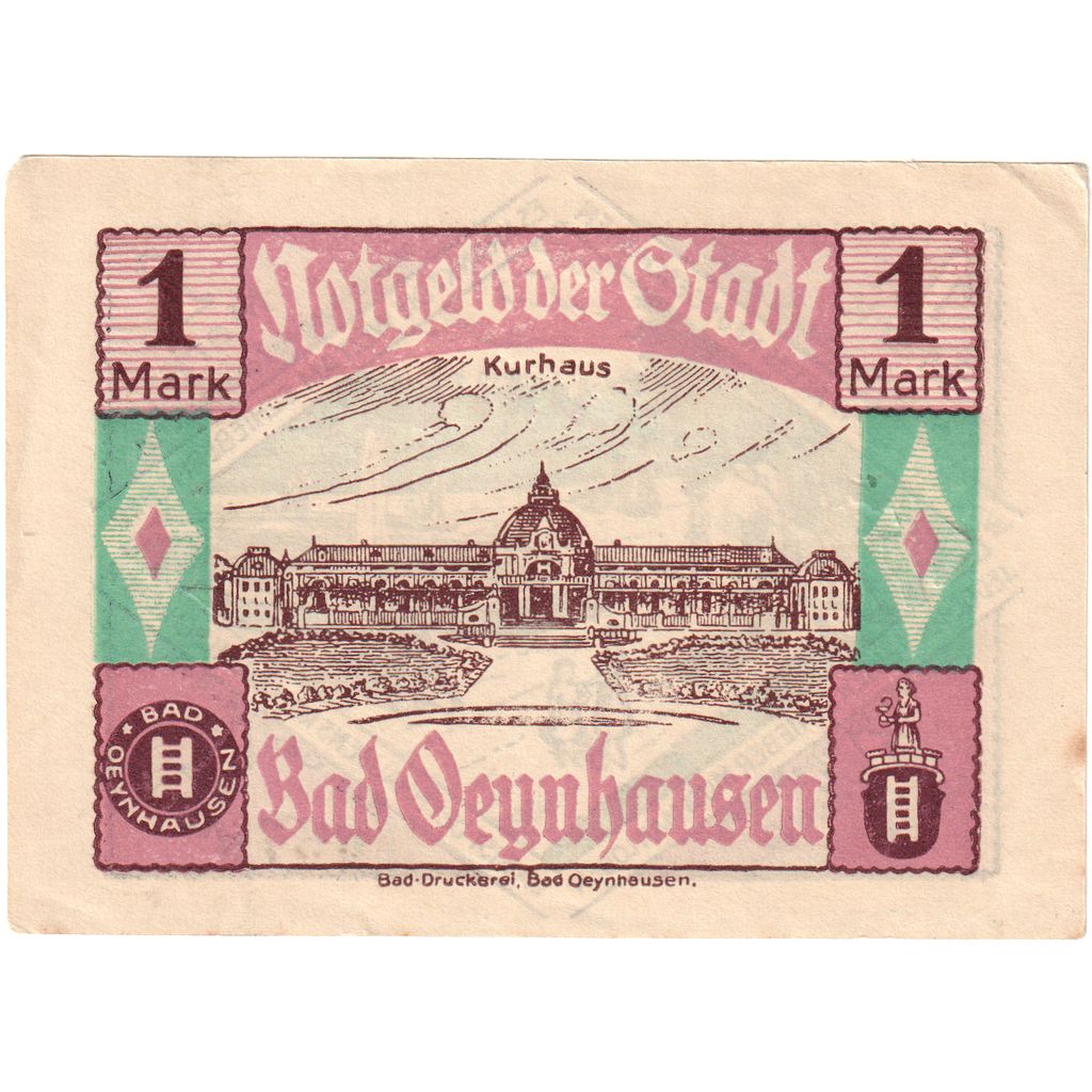 Alemania, Oeynhausen, Bad Städtische Sparkasse, 1 Mark, 1921-06-30, UNC
