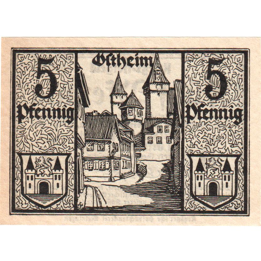Alemania, Ostheim v.d.Rhön, Vorschuss- u. Sparverein, 5 Pfennig, 1918-11-01
