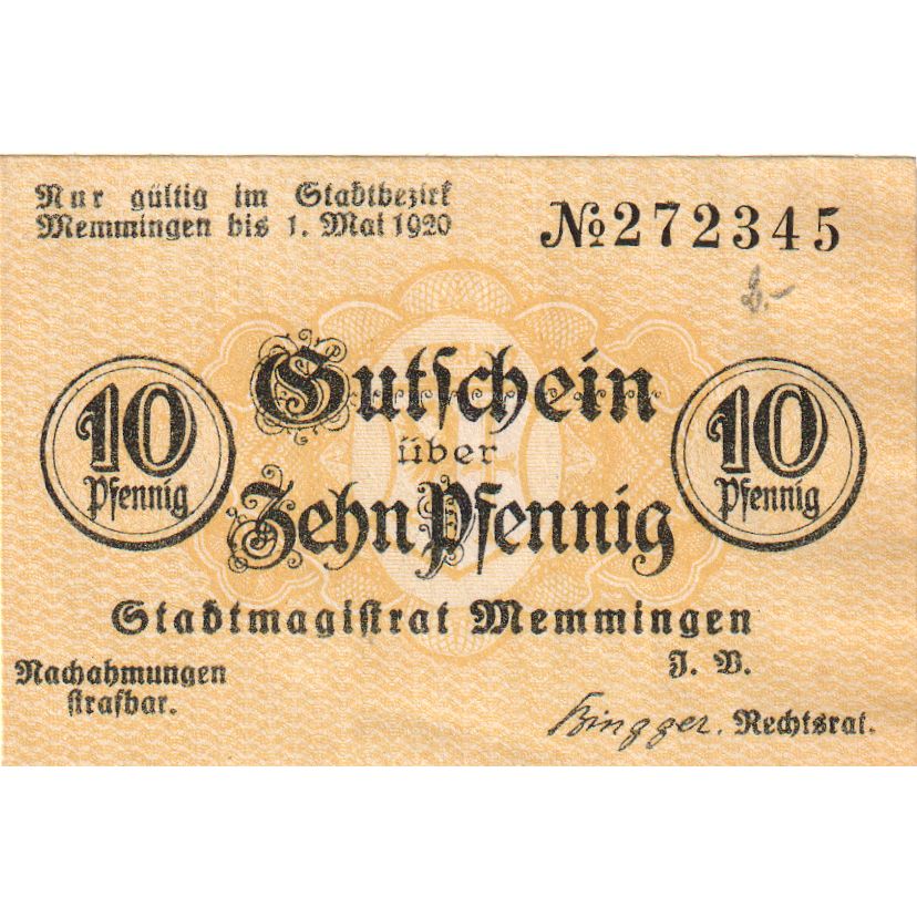 Deutschland, Meiningen Handels und Gewerbekammer des Kreises, 10 Pfennig
