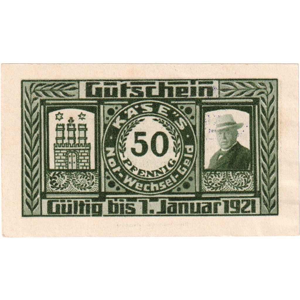 Niemcy, Hamburg H.Käse Alsterarcaden, 50 Pfennig, 1921-01-01, UNC(60-62)
