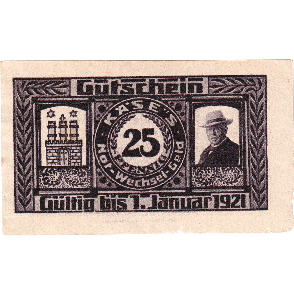 Niemcy, Hamburg H.Käse Alsterarcaden, 25 Pfennig, 1921-01-01, UNC(60-62)