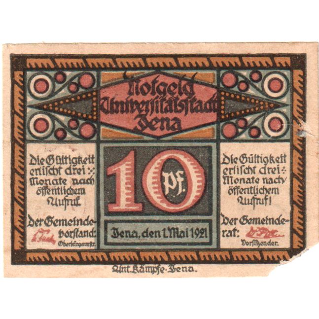 Deutschland, Jena, 10 Pfennig, 1921-05-01, VZ