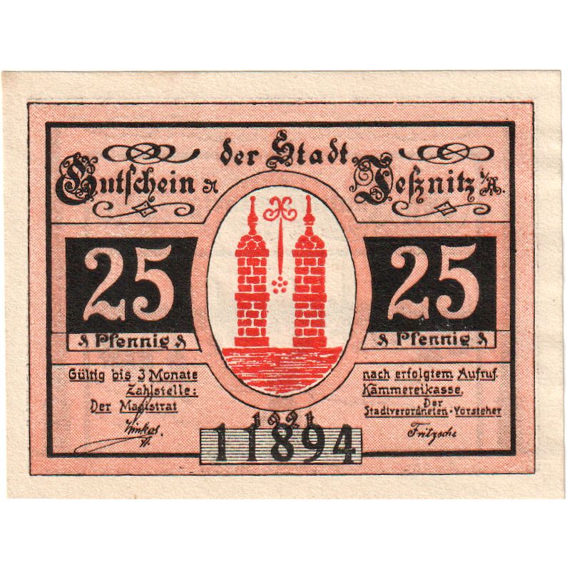 Deutschland, Jessnitz Stadt, 25 Pfennig, VZ+