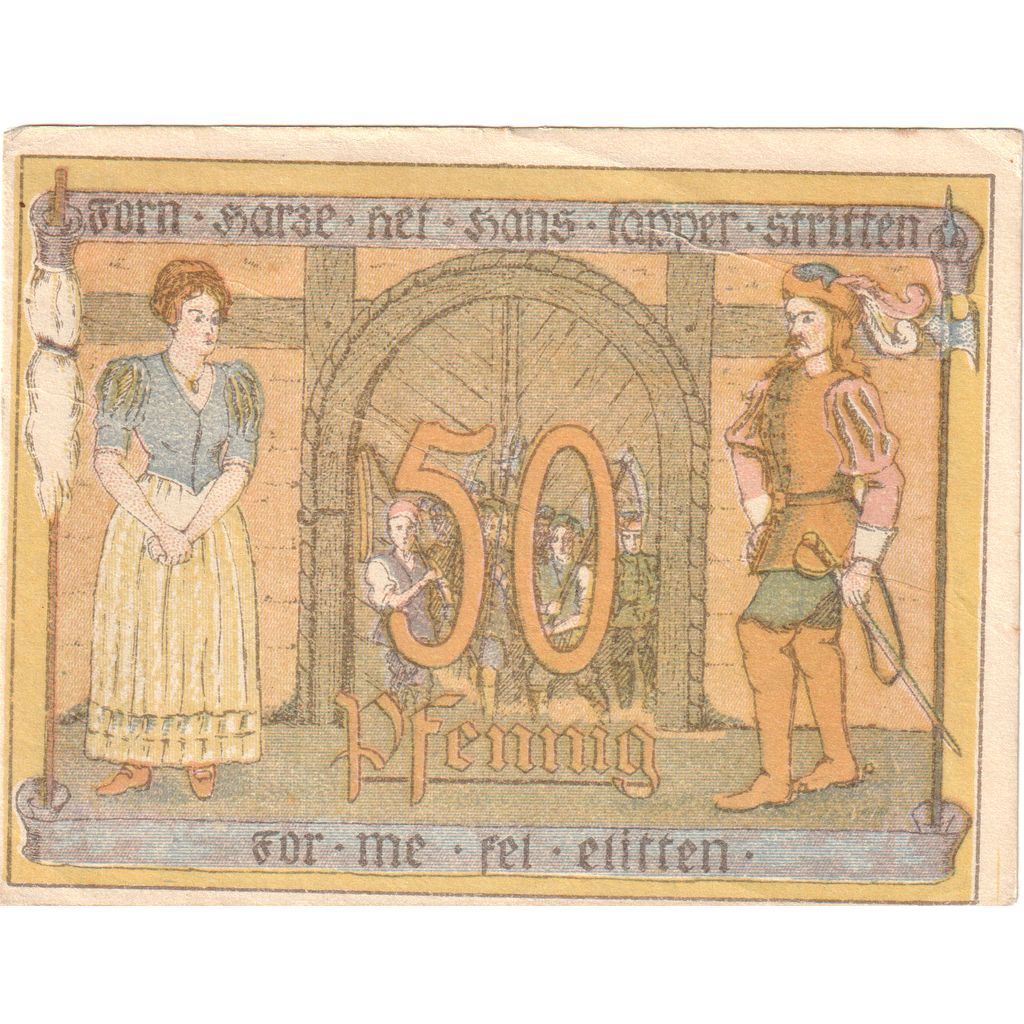 Alemania, Osterode a. Harz Cafétier Waller und Buchhändler, 50 Pfennig