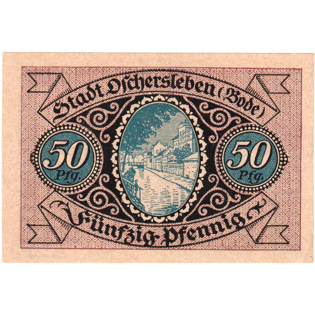 Alemania, Oschersleben a.Bode Stadt, 50 Pfennig, 1921-03-01, EBC+