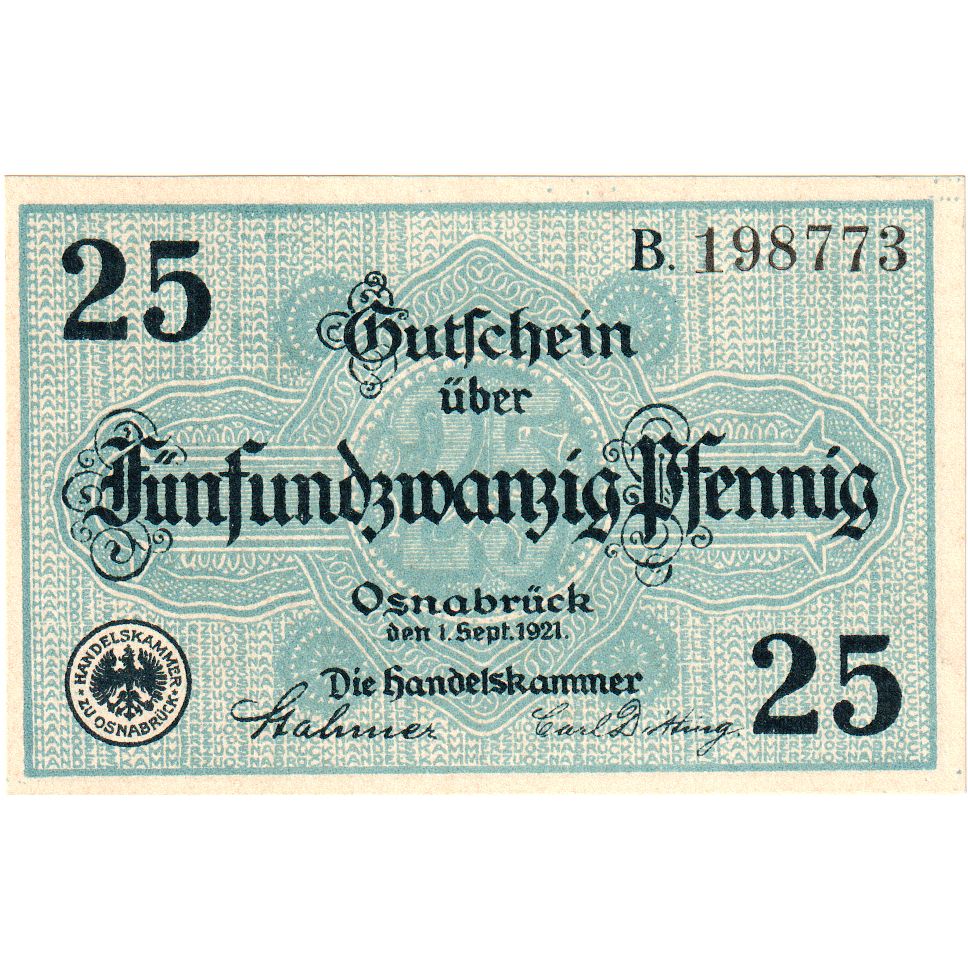 Deutschland, Osnabrück Handelskammer, 25 Pfennig, 1917-05-01, VZ