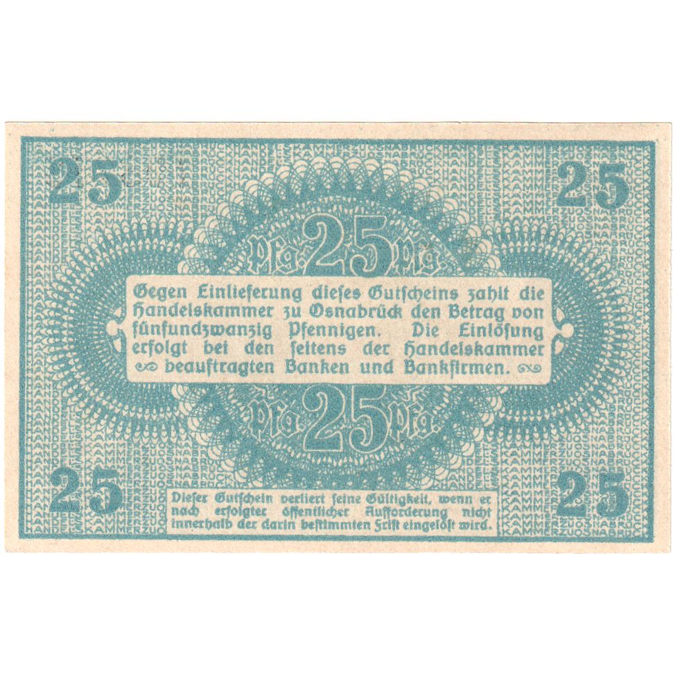 Deutschland, Osnabrück Handelskammer, 25 Pfennig, 1917-05-01, VZ